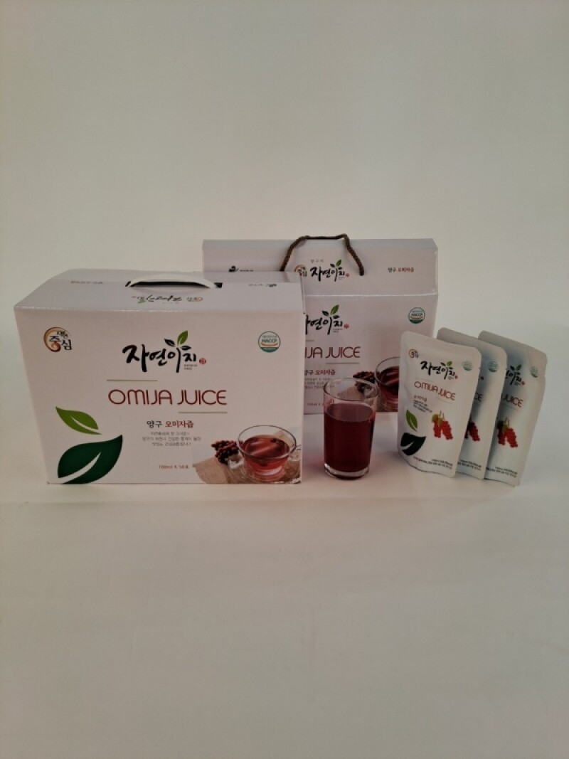 오미자먹는사람들,양구 오미자즙 100ml 50포 [원산지:국산(강원도 양구군)]